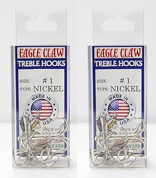 Amazon | イーグルクロー トレブルフック 10本入り ニッケル #1